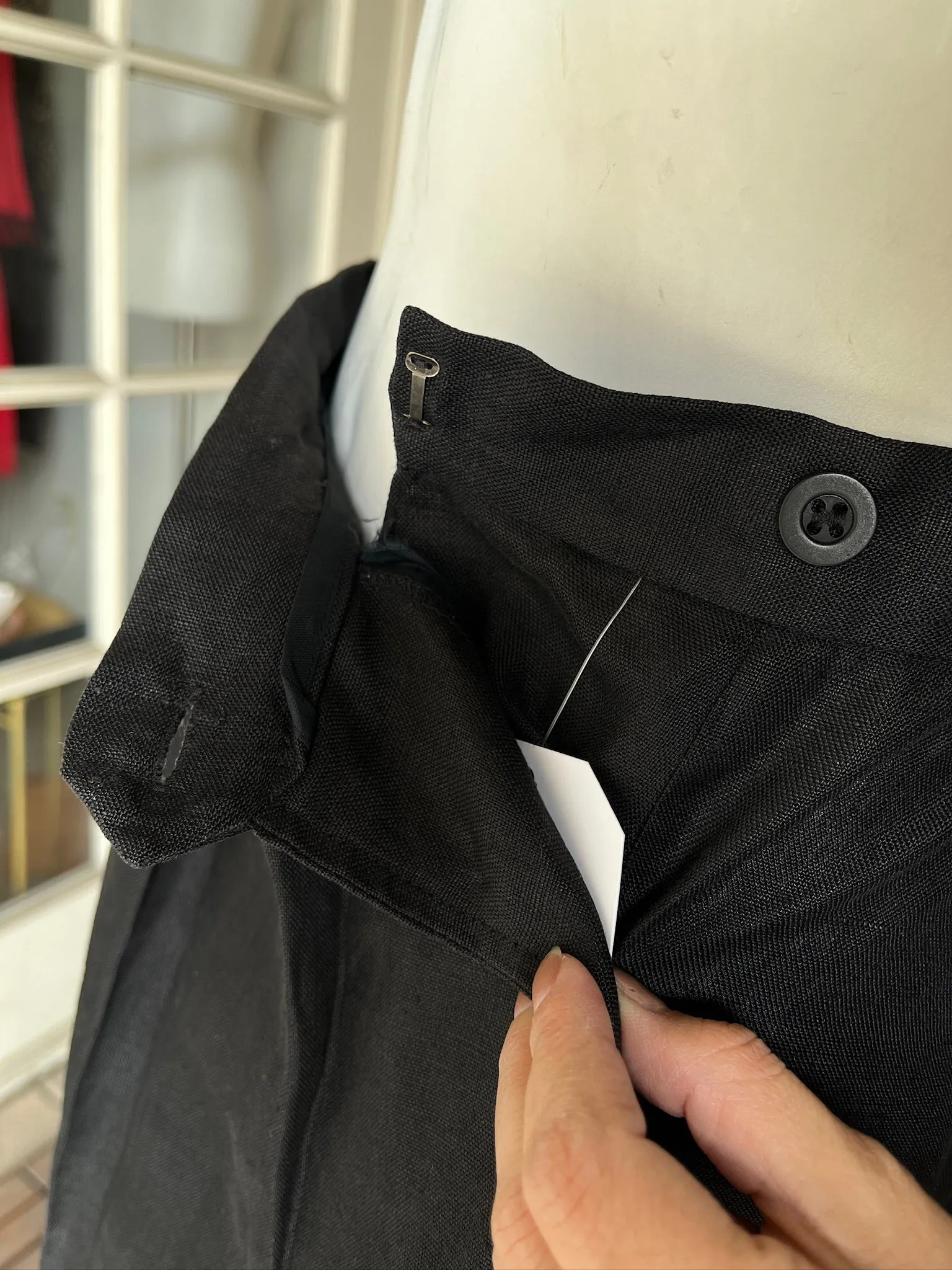 1980s Ralph Lauren Black Linen Pants