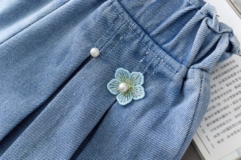 1PCS Girls Shorts Kids Denim Pants Casual Jeans Children Cartoon Printed Clothing Teenagers Short Trousers Kids Infant Gifts