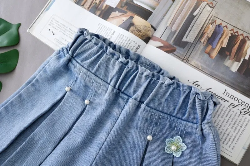 1PCS Girls Shorts Kids Denim Pants Casual Jeans Children Cartoon Printed Clothing Teenagers Short Trousers Kids Infant Gifts