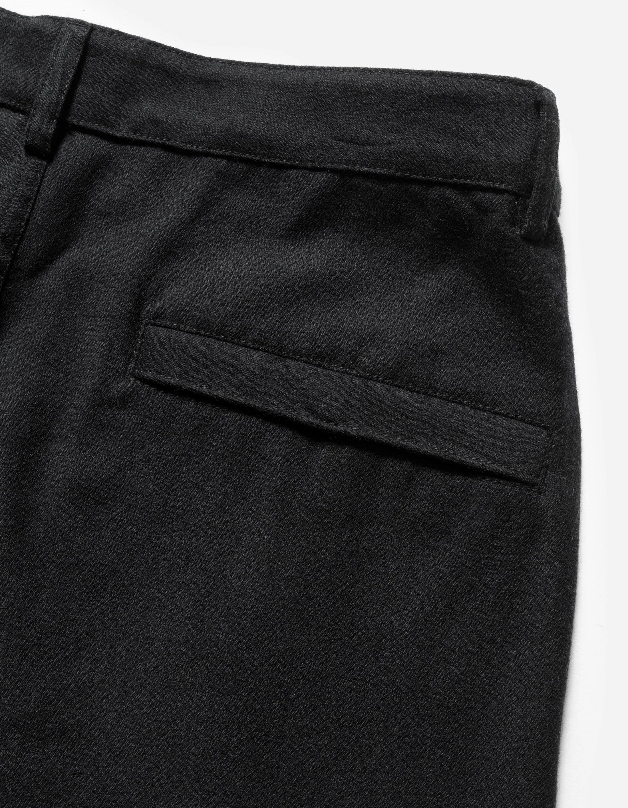 6058 Asymmetrical Wool Pleated Pants Black