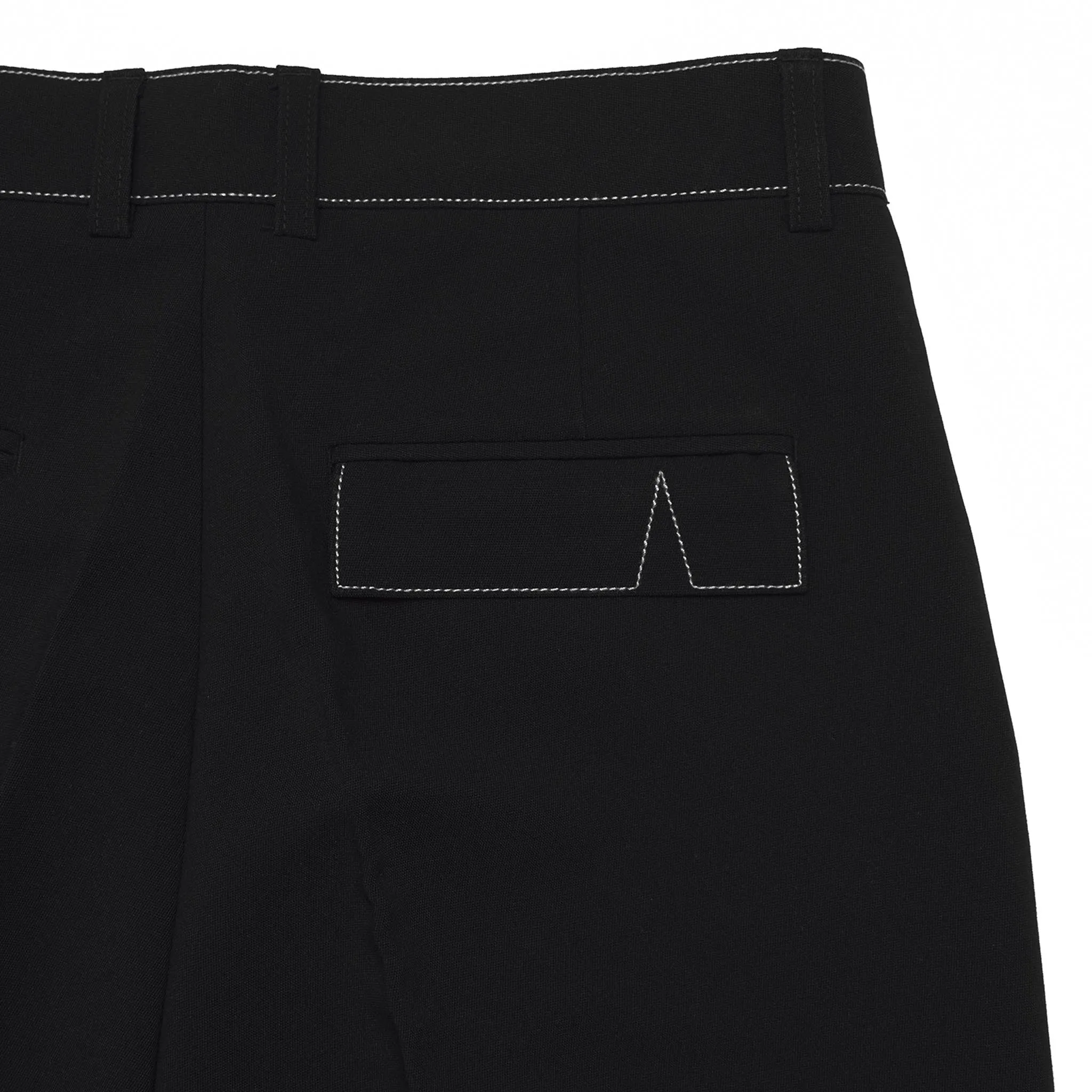ADD Belt Stitch Extra Super Wide Trouser Black