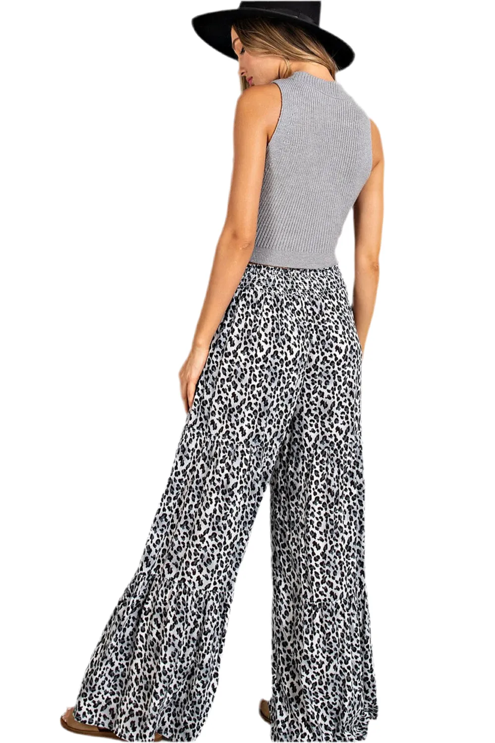 Animal Print Wide Leg Pants