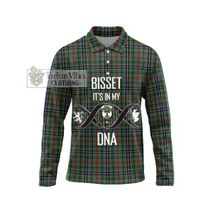Bisset Tartan Long Sleeve Polo Shirt with Family Crest DNA In Me Style