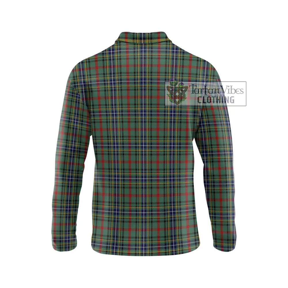 Bisset Tartan Long Sleeve Polo Shirt with Family Crest DNA In Me Style