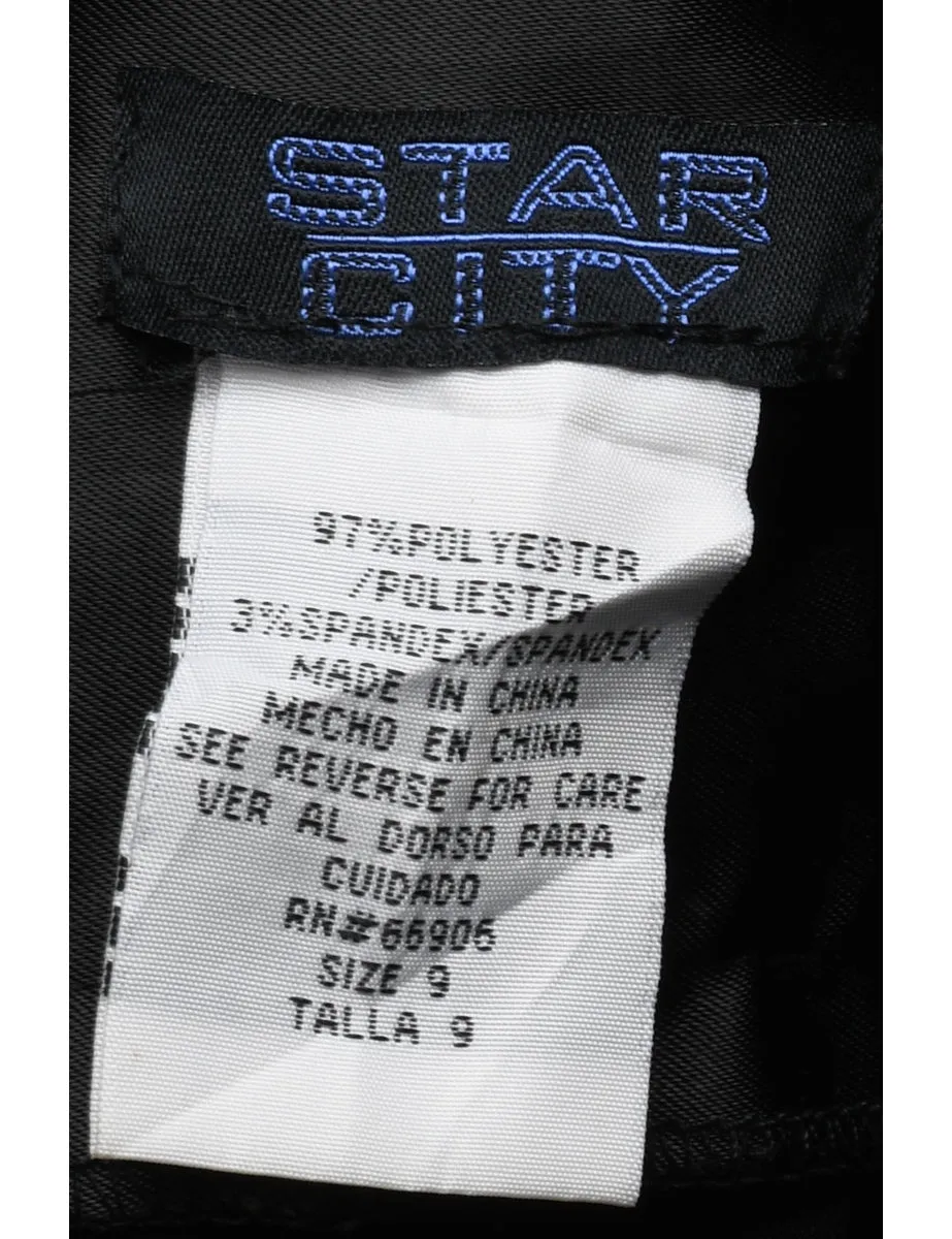 Black Y2K Buckle Detail Flared Trousers - W32 L29