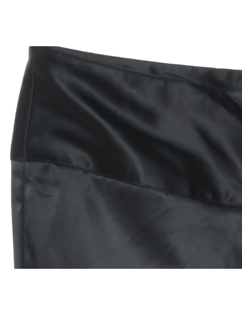 Black Y2K Buckle Detail Flared Trousers - W32 L29