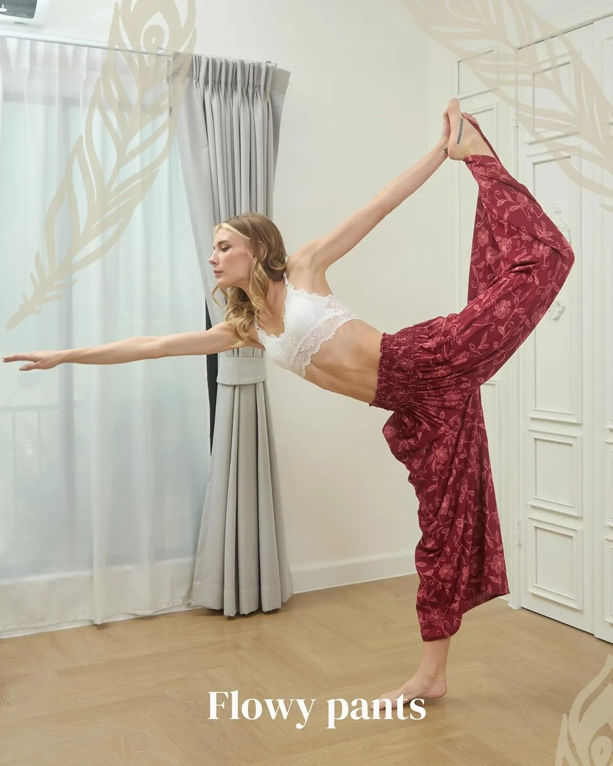 Boho Pants Palazzo Pants for Women with Pockets| Wide Leg high Waisted Flowy Pants for Women | Summer, Cruise, Vacation