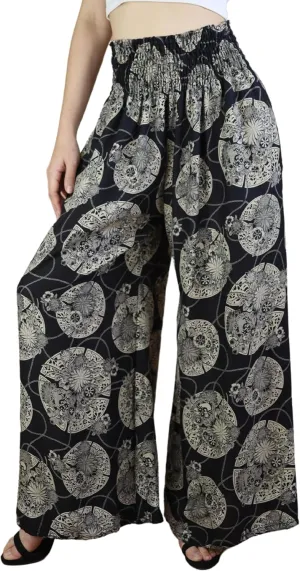 Boho Pants Palazzo Pants for Women with Pockets| Wide Leg high Waisted Flowy Pants for Women | Summer, Cruise, Vacation