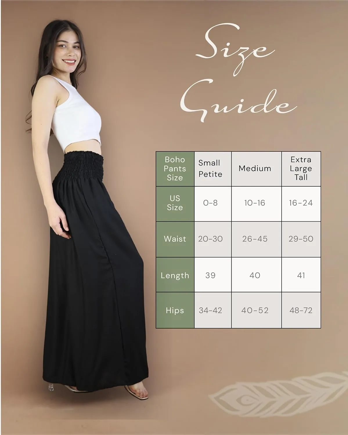 Boho Pants Palazzo Pants for Women with Pockets| Wide Leg high Waisted Flowy Pants for Women | Summer, Cruise, Vacation