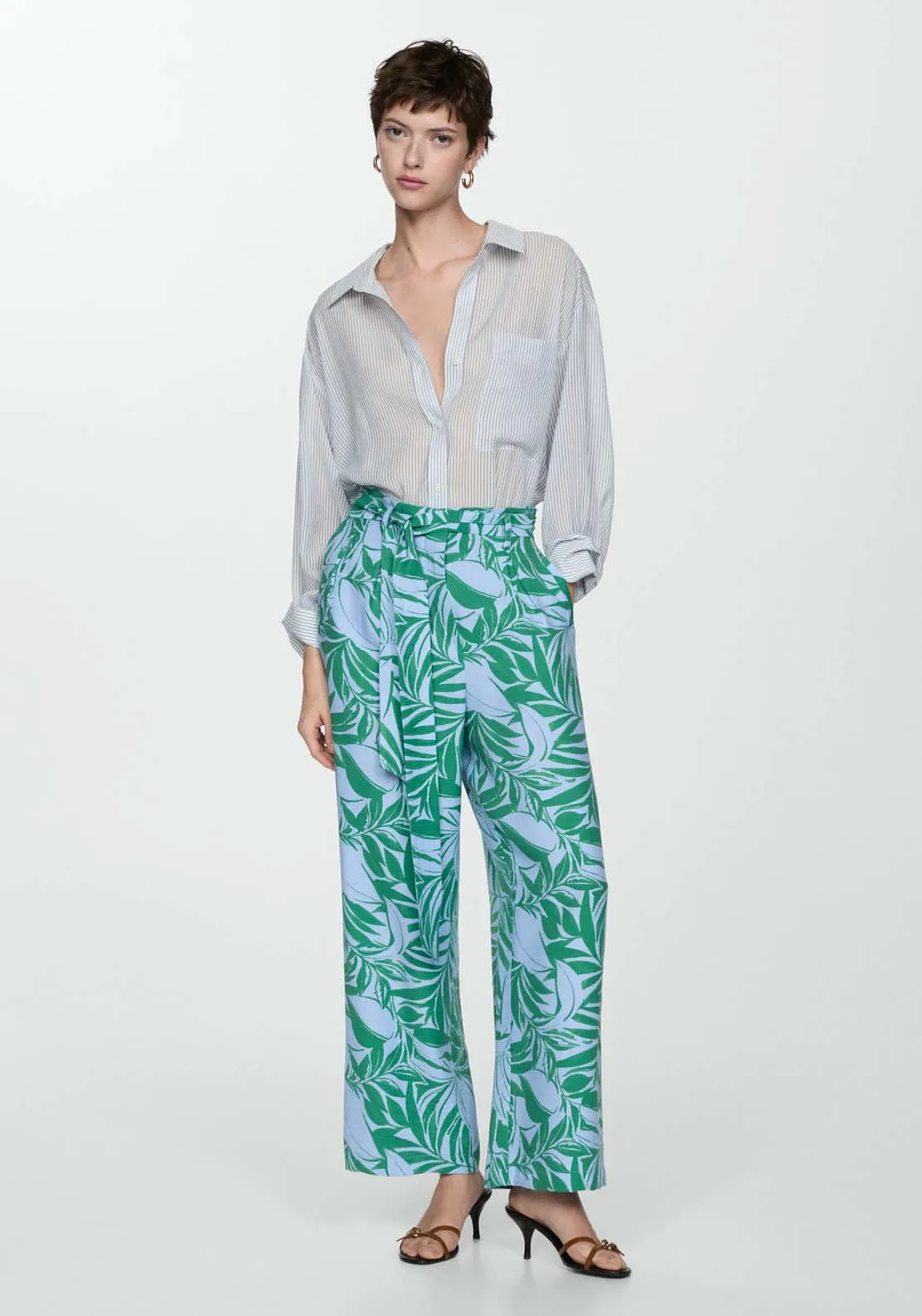 Bow printed trouser
