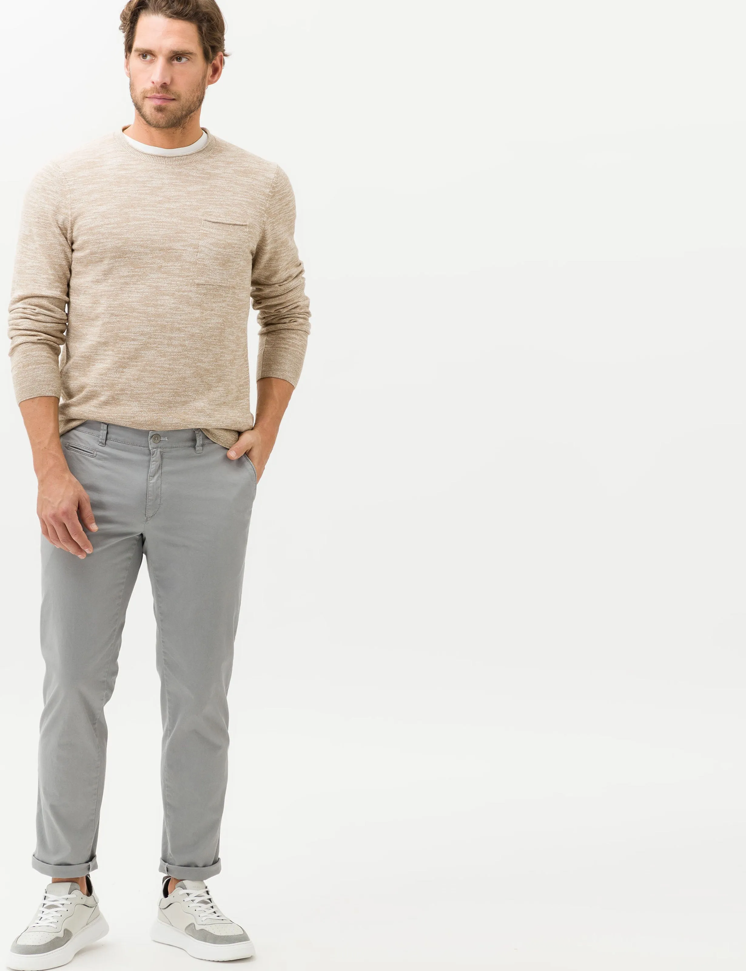 Brax Fabio In Structure Chino - Silver