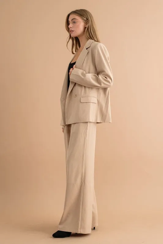 Cityscape Elegance Wide Leg High Waisted Pants