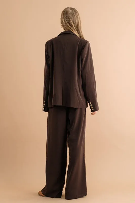 Cityscape Elegance Wide Leg High Waisted Pants