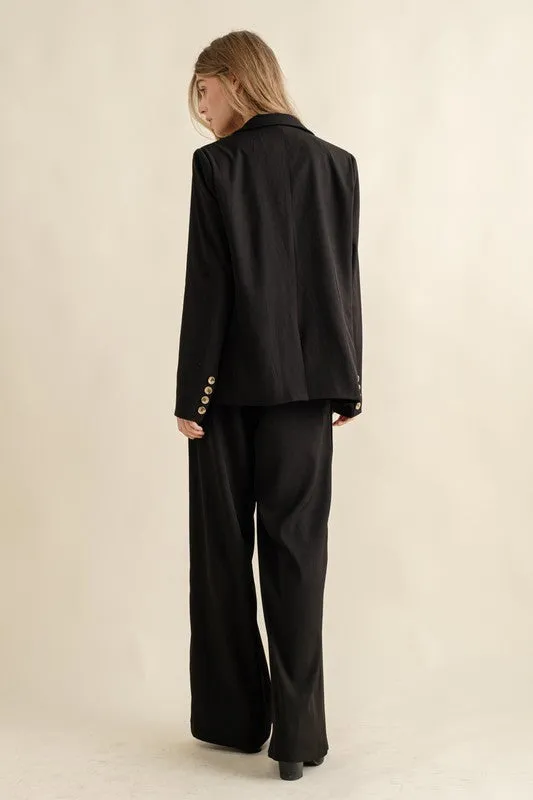 Cityscape Elegance Wide Leg High Waisted Pants
