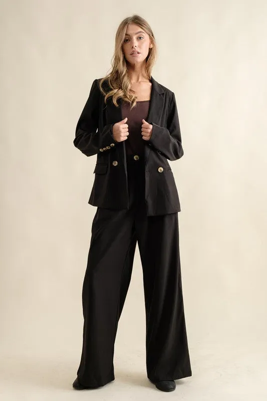 Cityscape Elegance Wide Leg High Waisted Pants