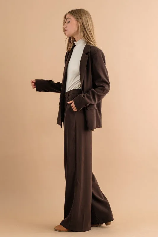 Cityscape Elegance Wide Leg High Waisted Pants