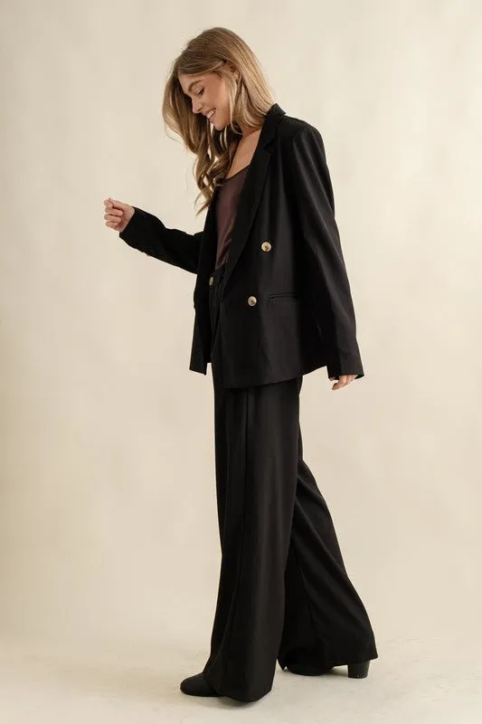 Cityscape Elegance Wide Leg High Waisted Pants