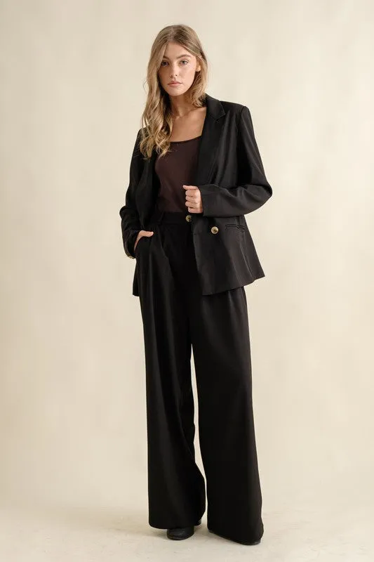 Cityscape Elegance Wide Leg High Waisted Pants