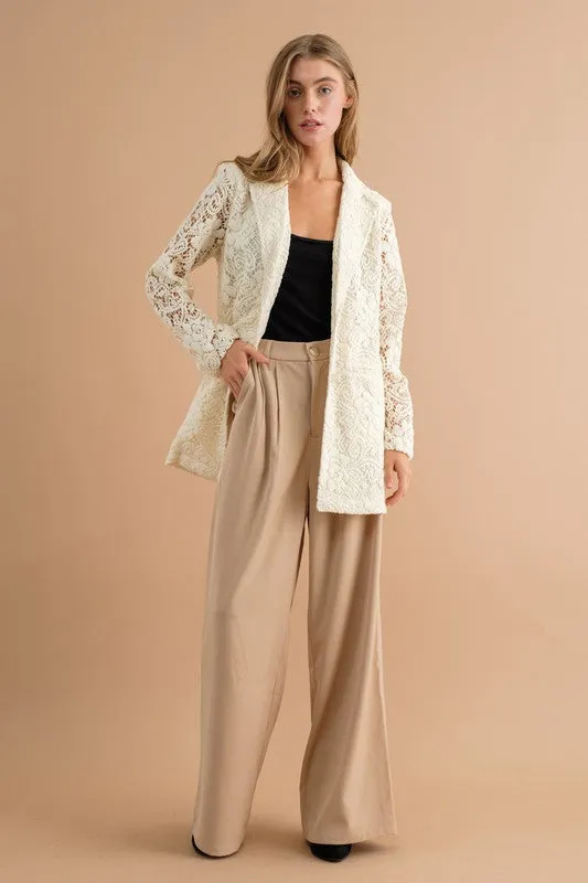 Cityscape Elegance Wide Leg High Waisted Pants