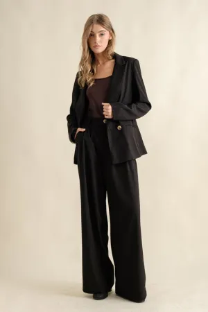 Cityscape Elegance Wide Leg High Waisted Pants