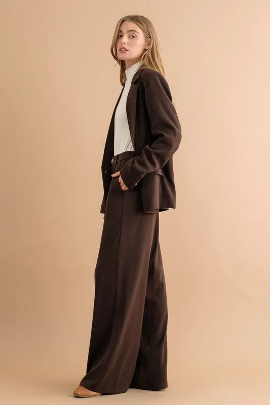 Cityscape Elegance Wide Leg High Waisted Pants