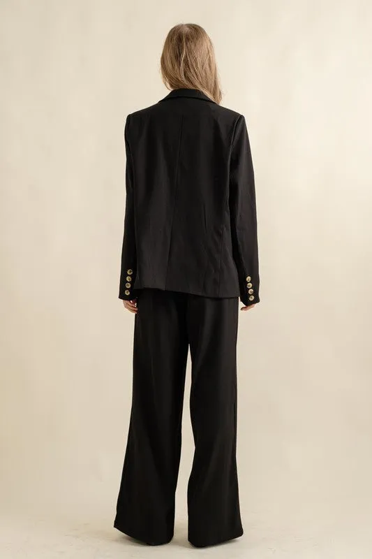 Cityscape Elegance Wide Leg High Waisted Pants