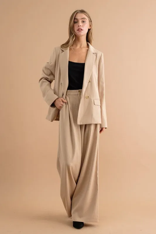Cityscape Elegance Wide Leg High Waisted Pants