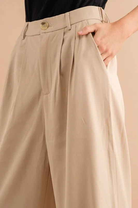 Cityscape Elegance Wide Leg High Waisted Pants