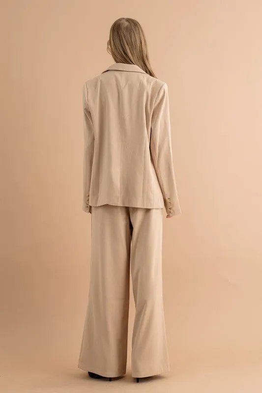 Cityscape Elegance Wide Leg High Waisted Pants