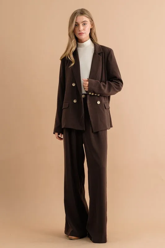 Cityscape Elegance Wide Leg High Waisted Pants
