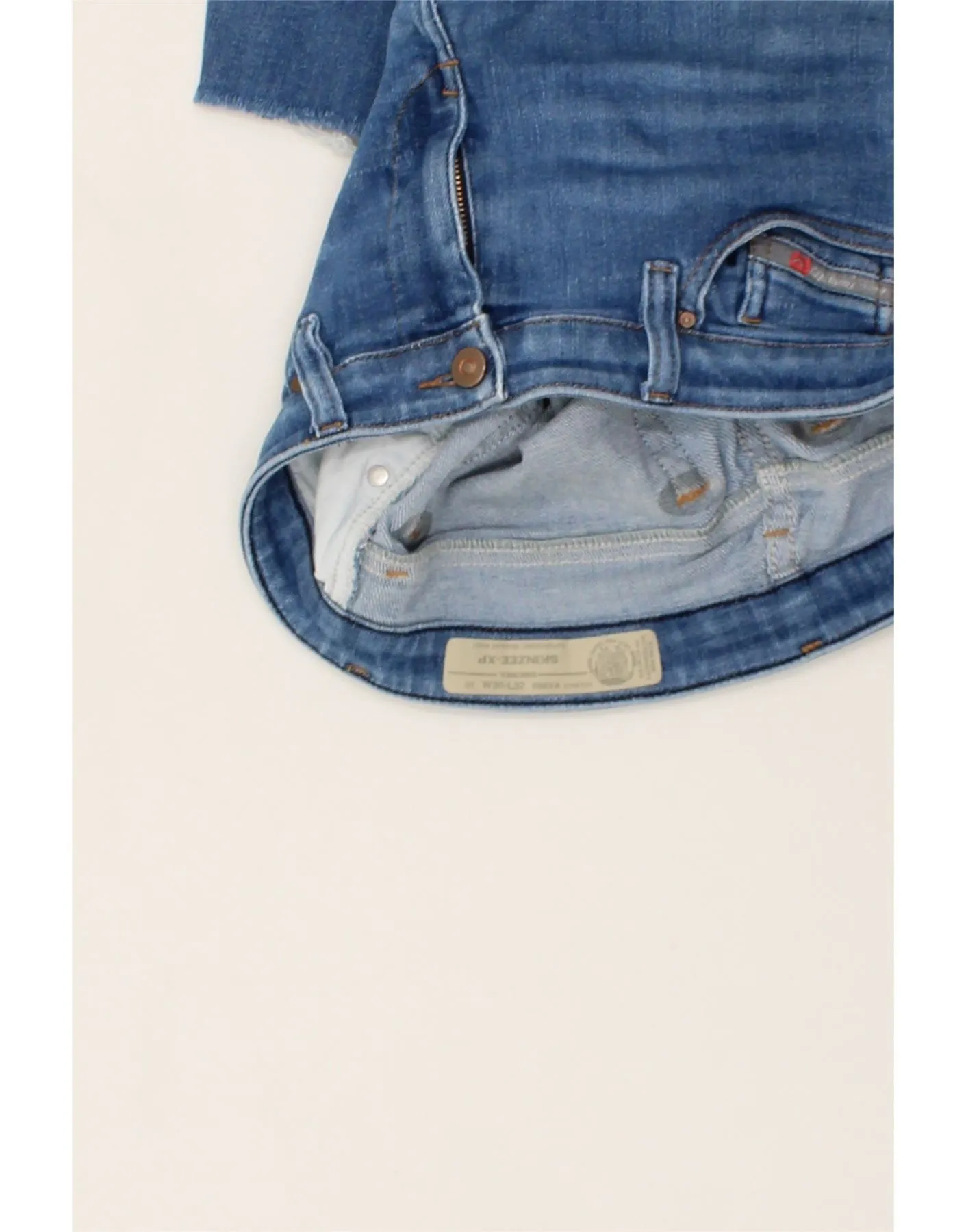 DIESEL Womens Skinzee-xp Capri Straight Jeans W30 L22 Blue Cotton