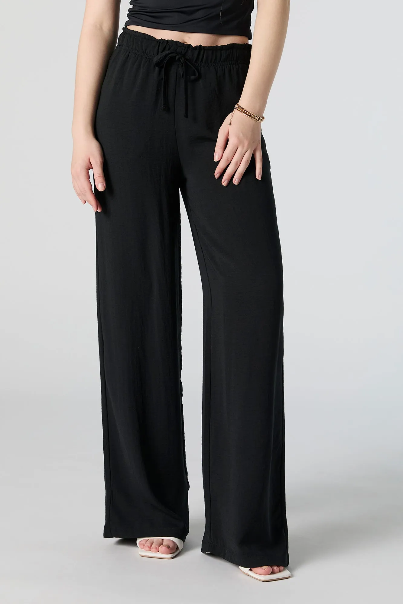 Drawstring Flowy Wide Leg Pant