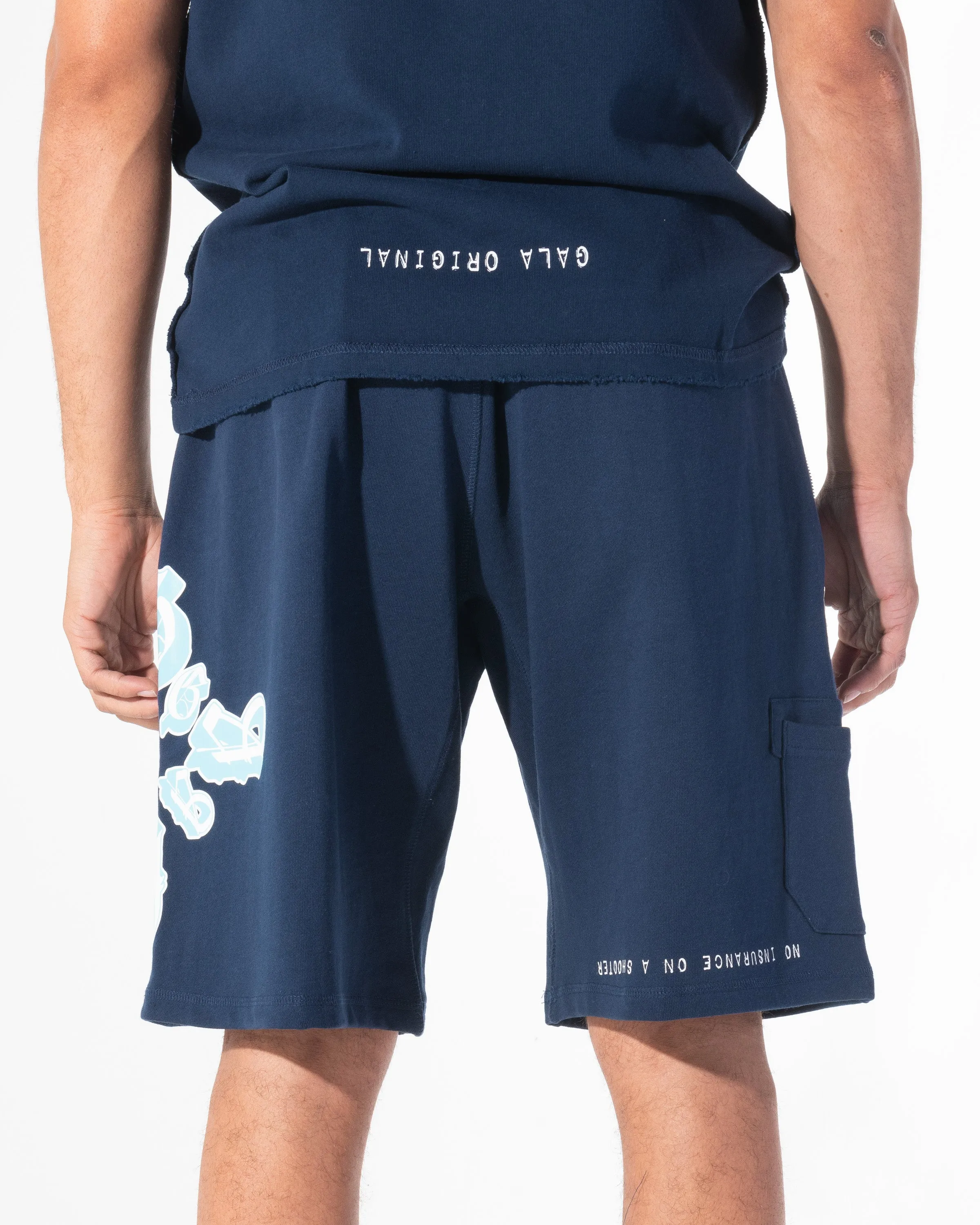 FALLEN STAR SHORTS (NAVY)