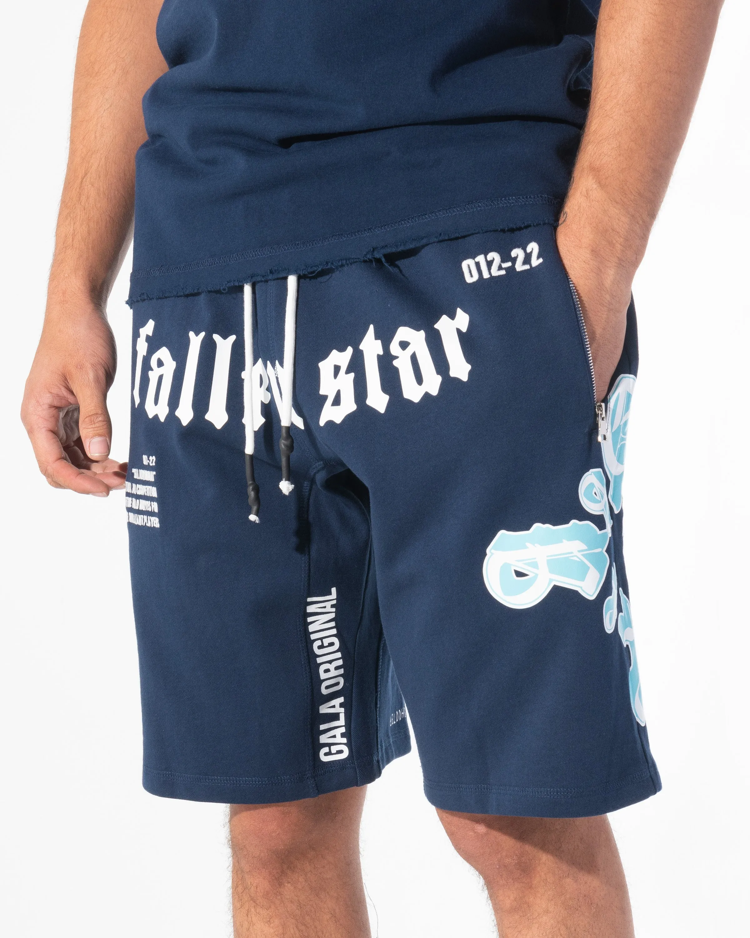 FALLEN STAR SHORTS (NAVY)
