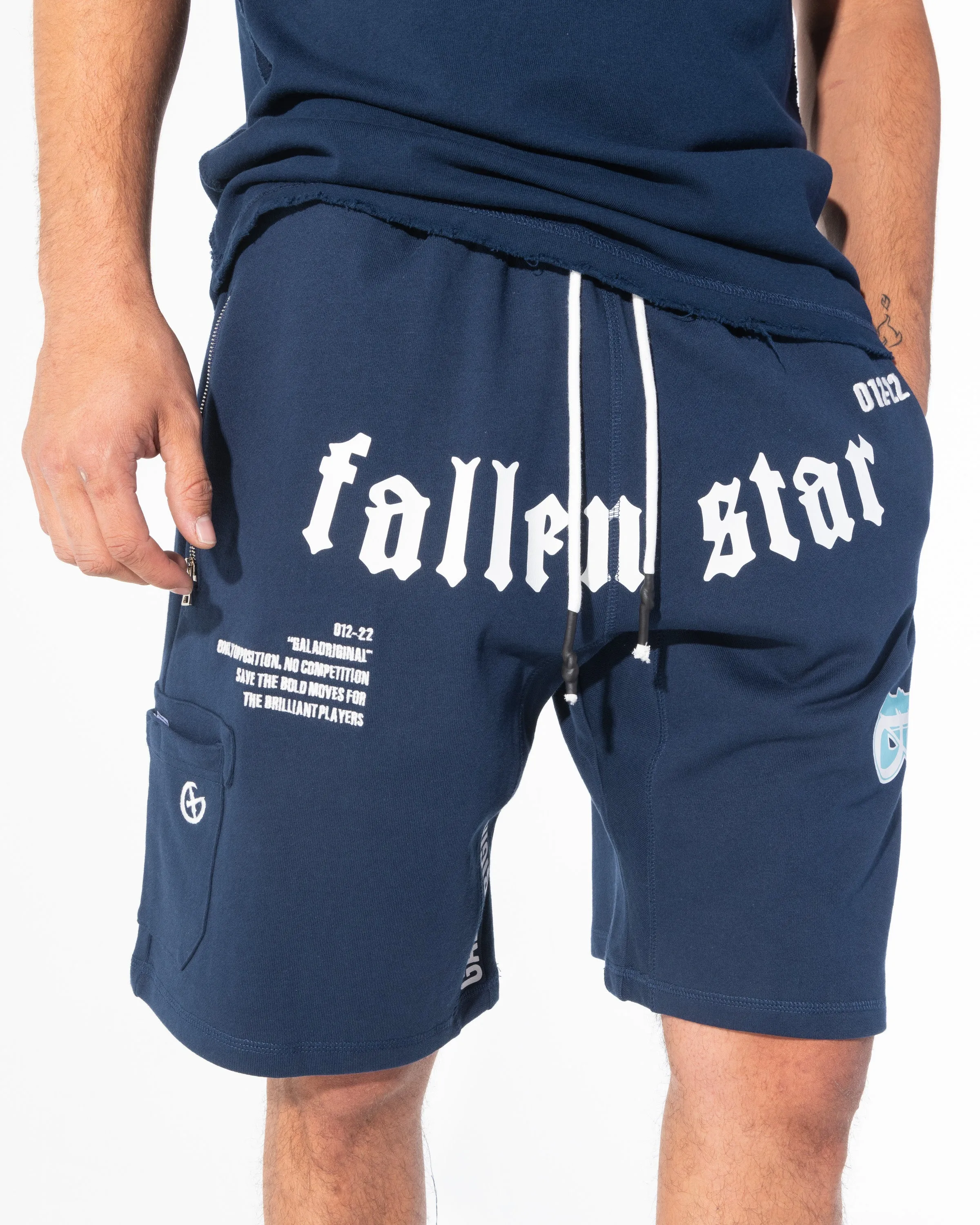 FALLEN STAR SHORTS (NAVY)