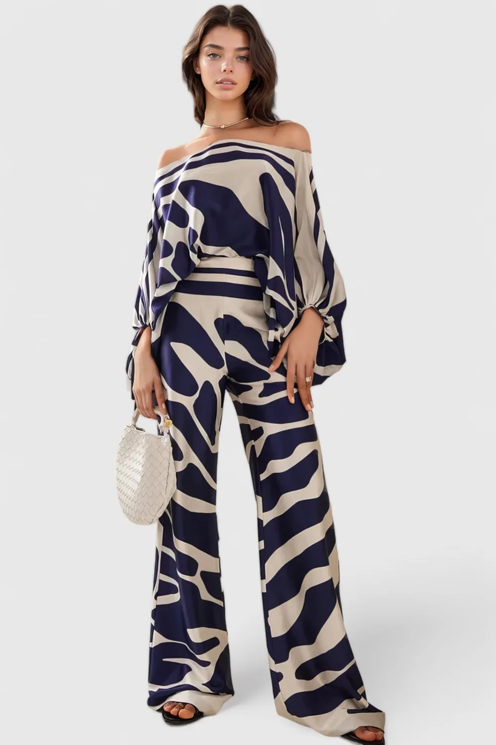 FLowy 2-Piece Set in Pattern - Blue