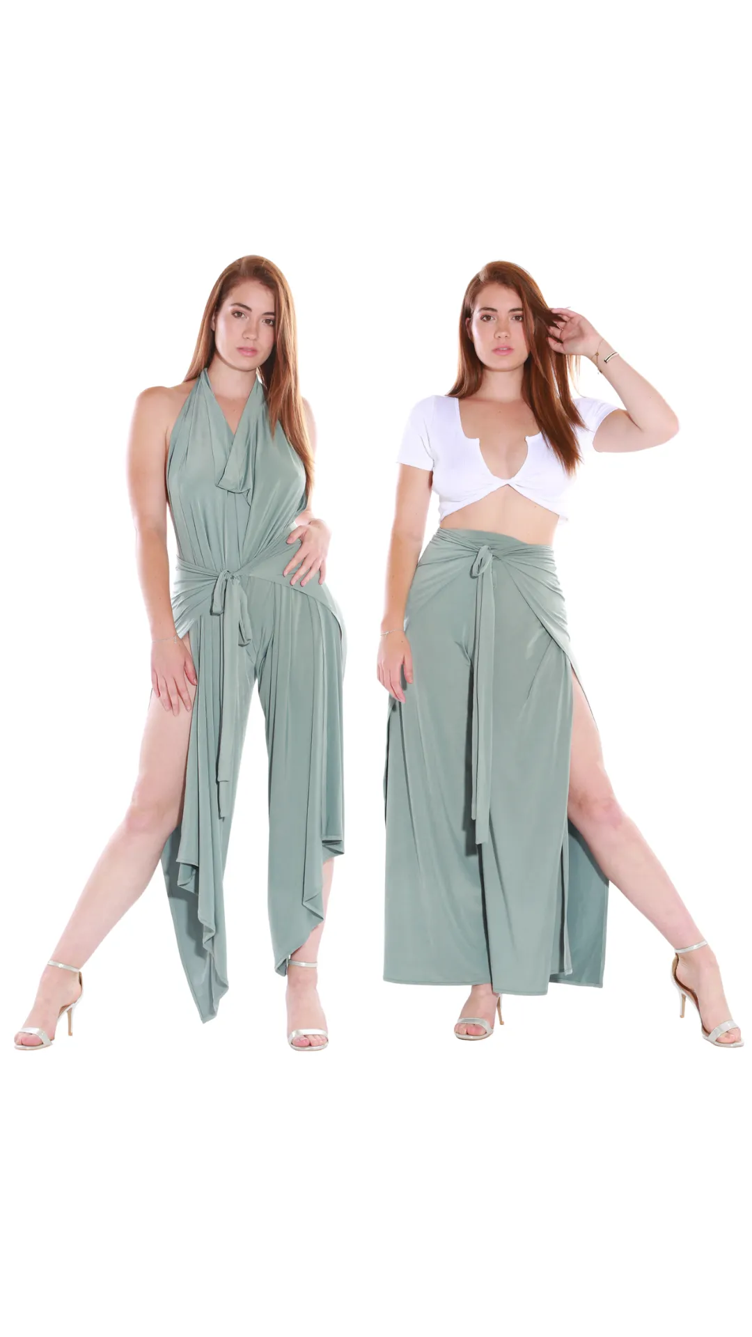 Happy Wrap Pants/Jumpsuit - Olive sheen