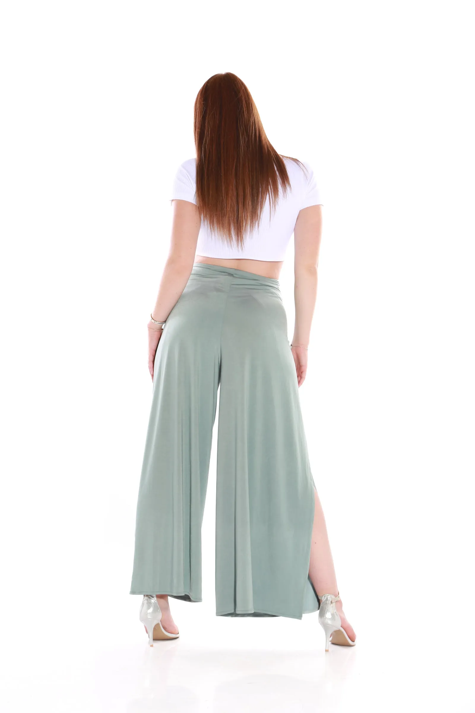 Happy Wrap Pants/Jumpsuit - Olive sheen