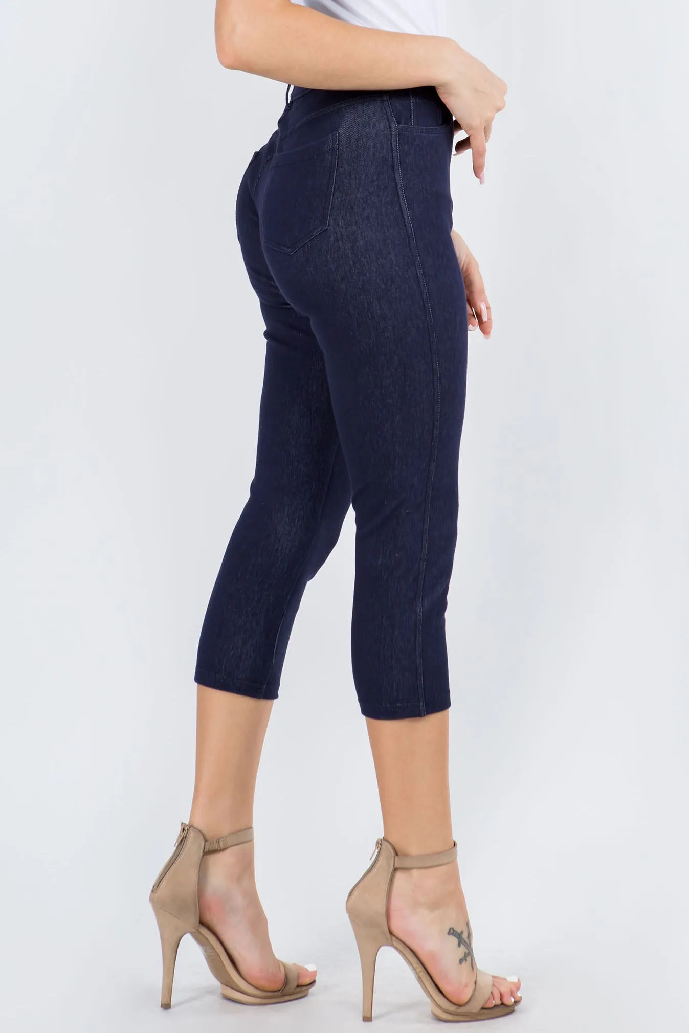 High-Rise Capri 5-Pocket Jeggings