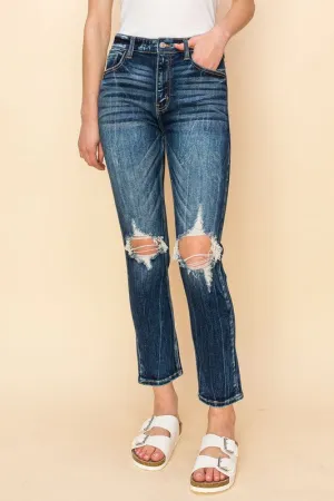 High Rise Stretch Cigarette Jeans
