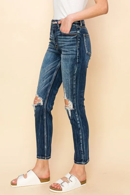 High Rise Stretch Cigarette Jeans