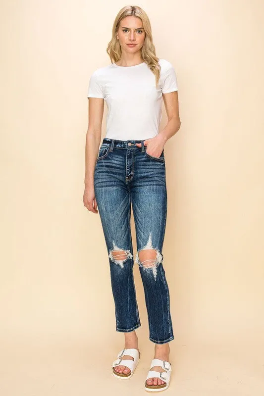 High Rise Stretch Cigarette Jeans