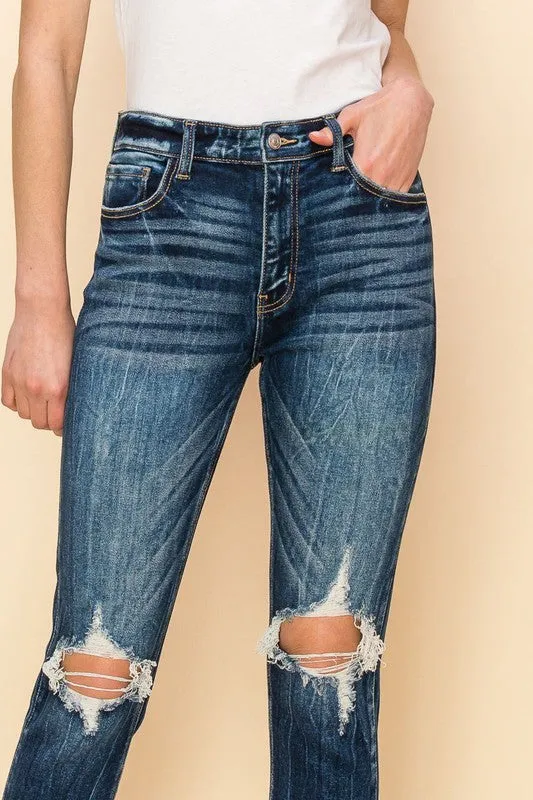High Rise Stretch Cigarette Jeans