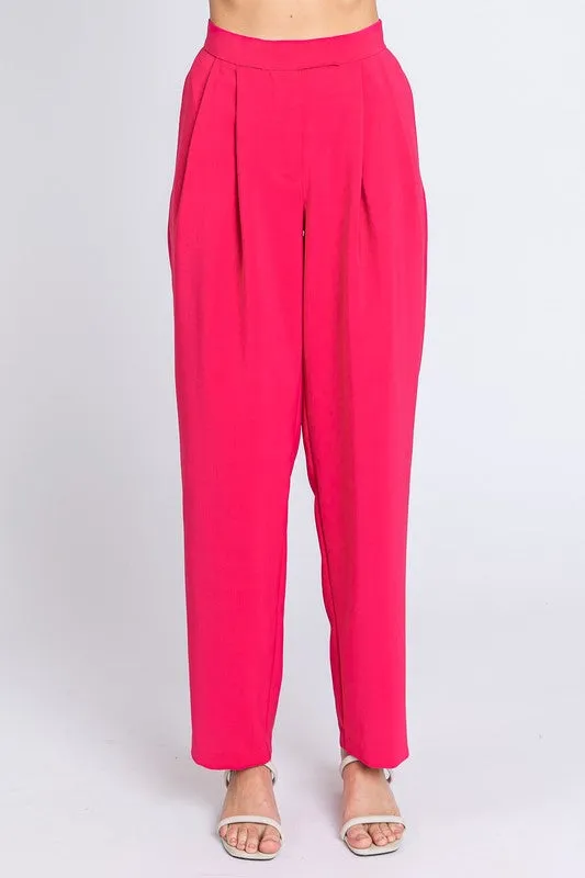 High-Waisted Pleated Slacks