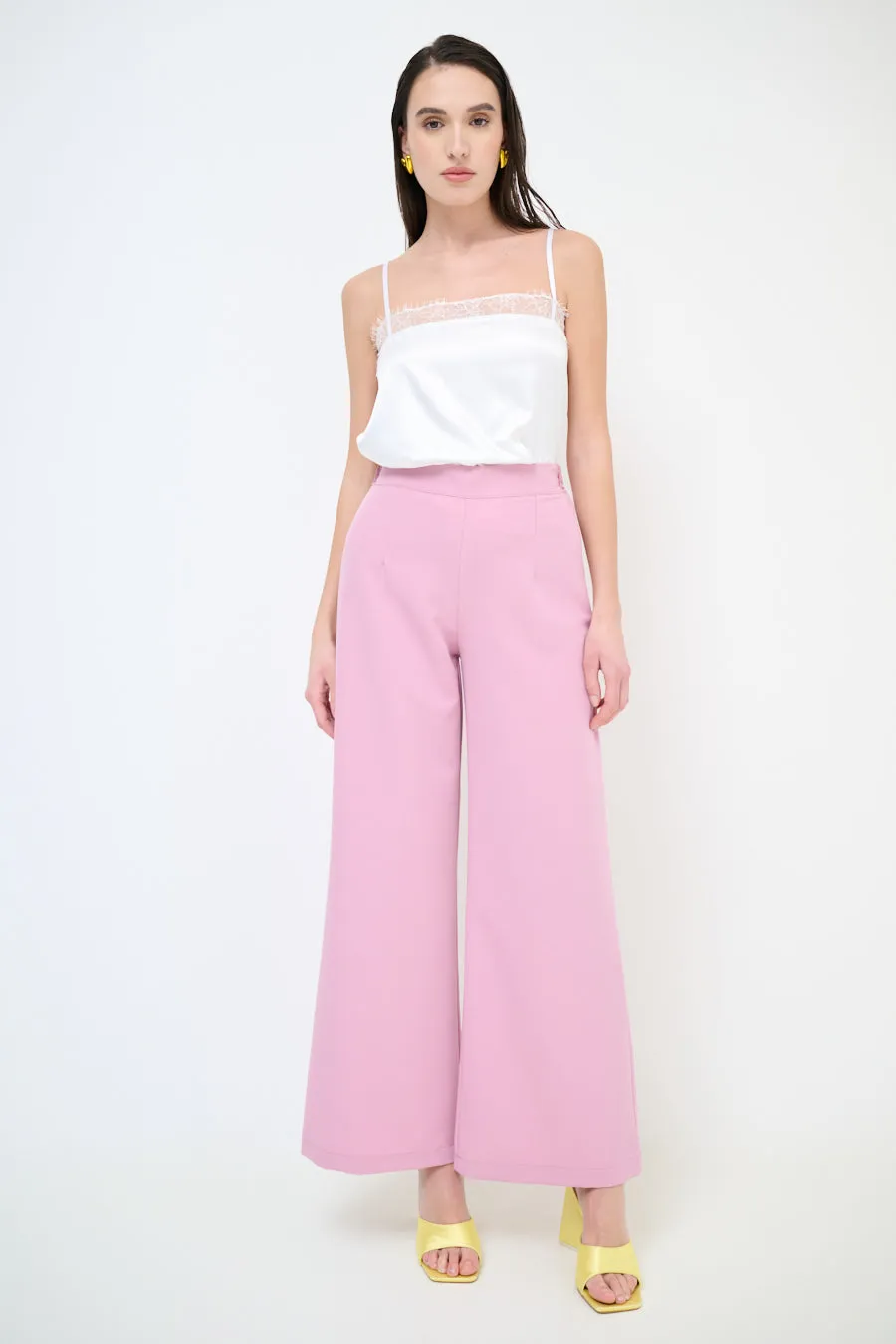 High-waisted wide leg flowy trousers wholesale