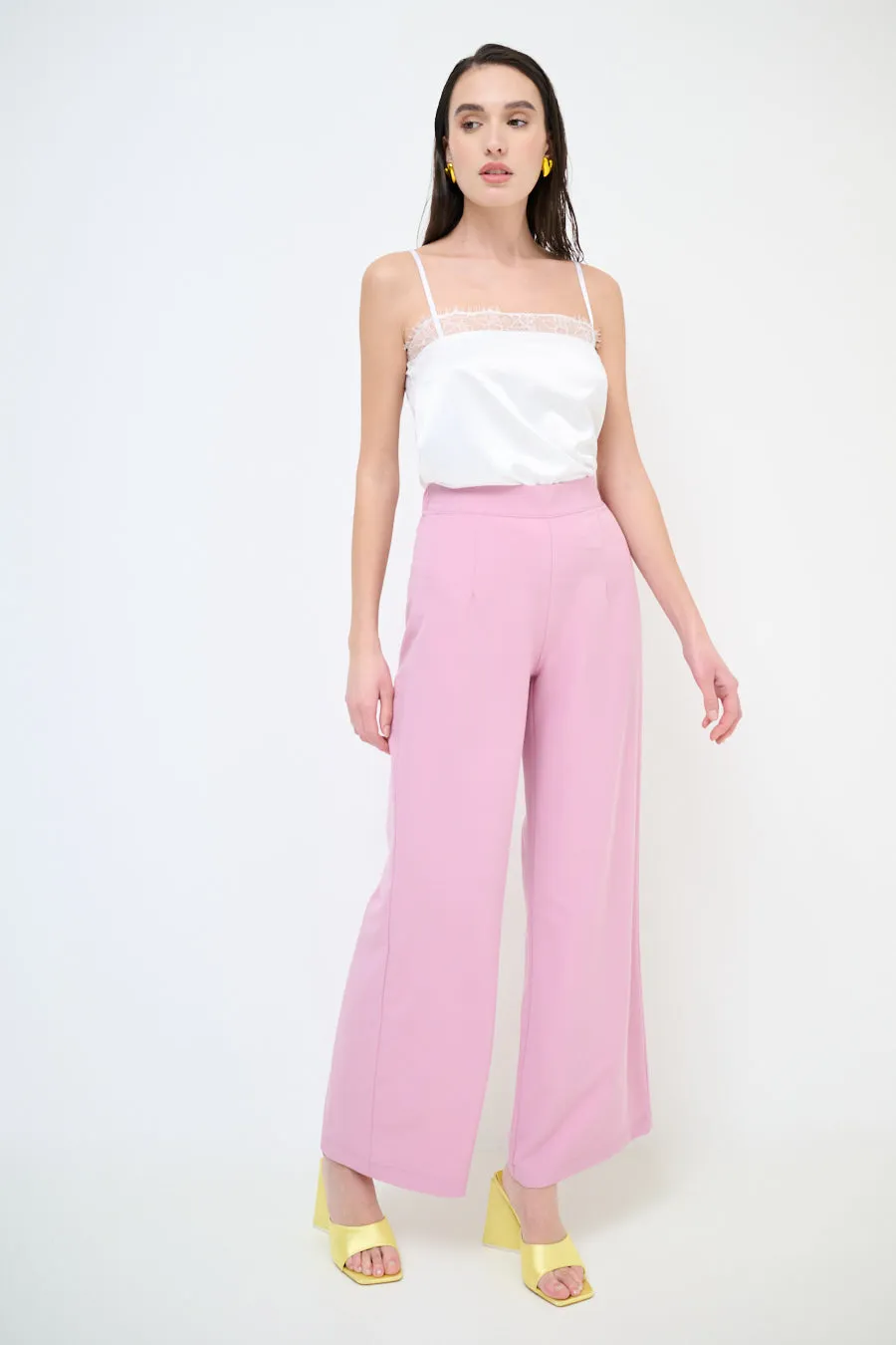 High-waisted wide leg flowy trousers wholesale