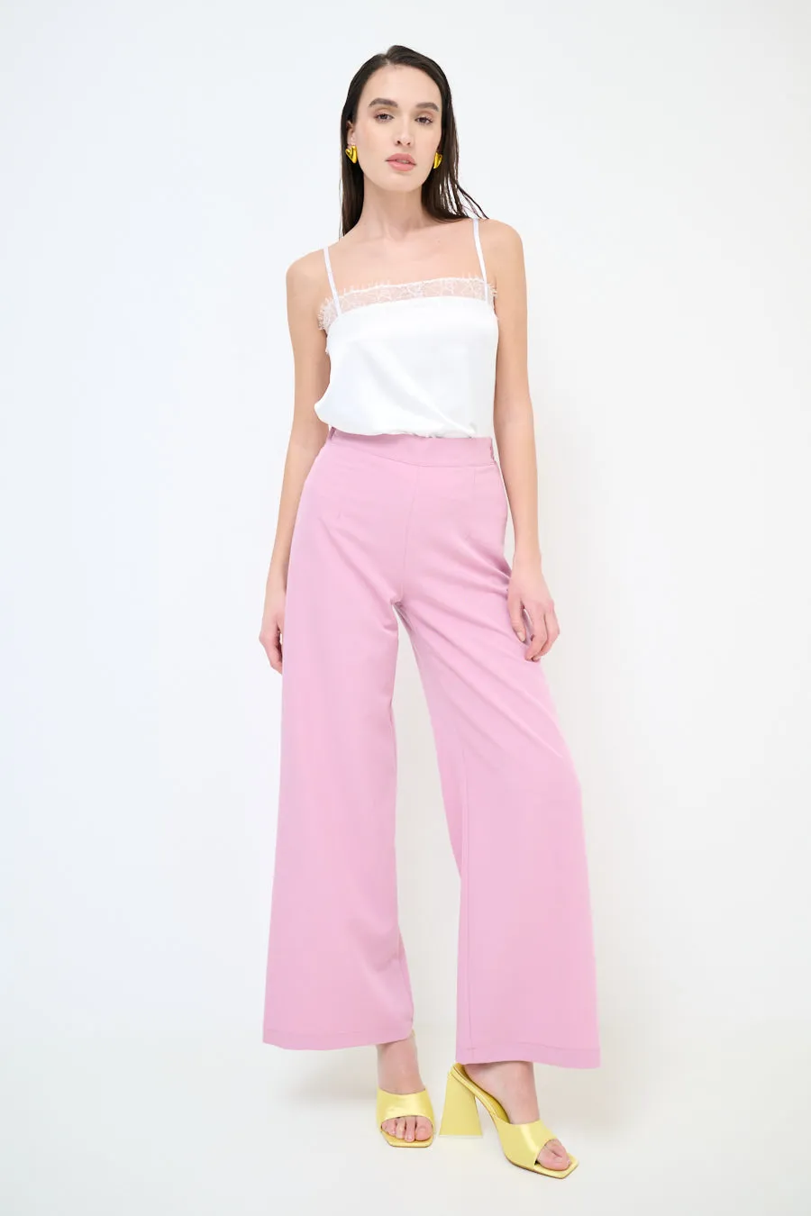 High-waisted wide leg flowy trousers wholesale