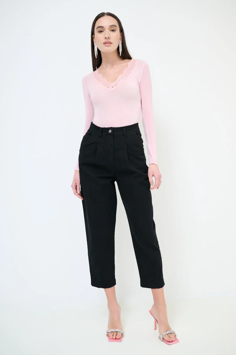 High-waisted wide leg flowy trousers wholesale