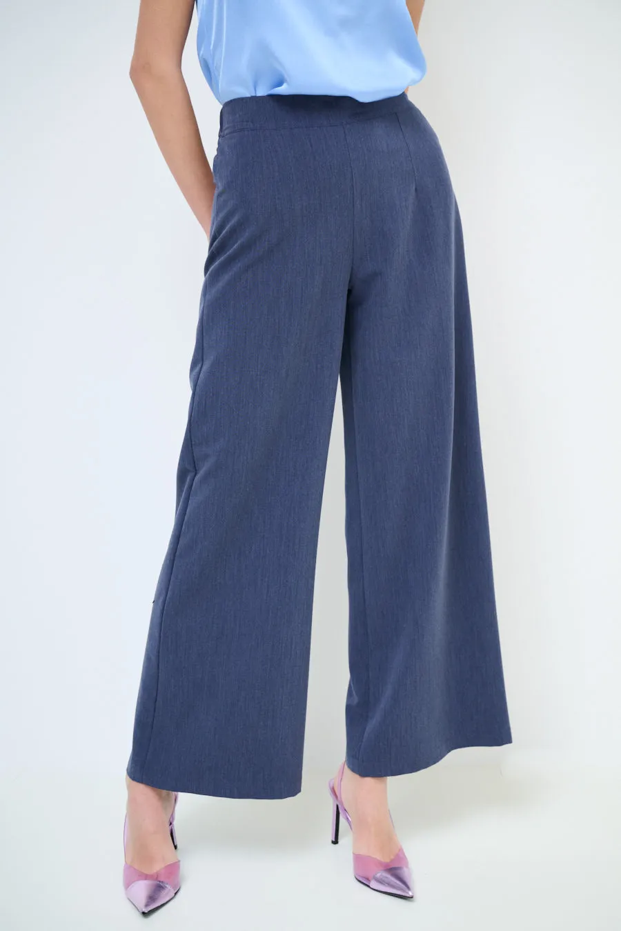High-waisted wide leg flowy trousers wholesale