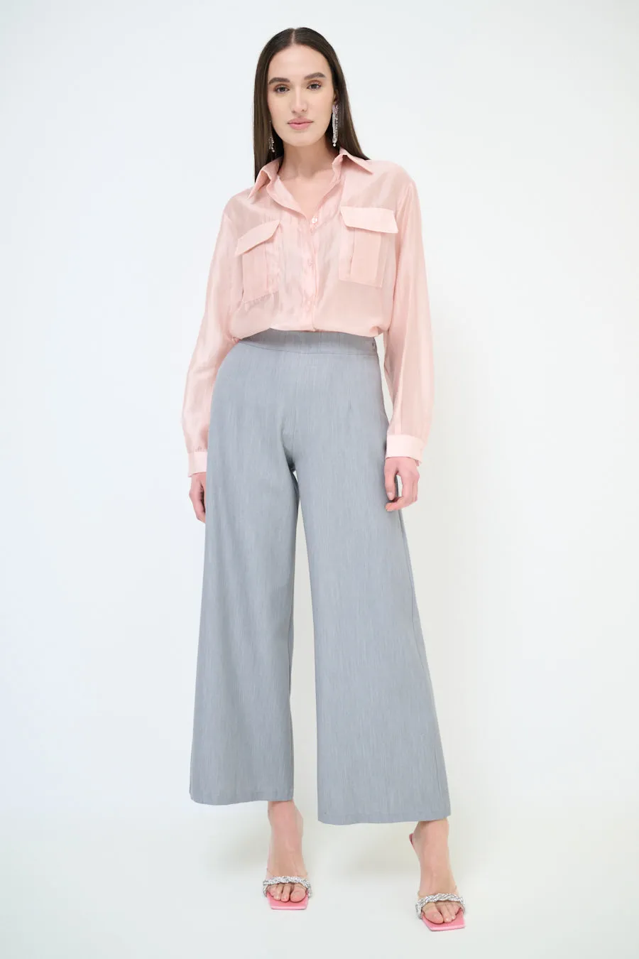 High-waisted wide leg flowy trousers wholesale